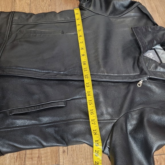 Vintage Wilsons leather womens Black leather biker jacket asymmetrical zip M - Picture 12 of 16